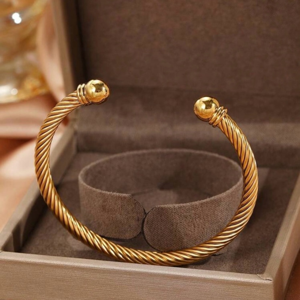 Elegant Gold-Tone Twisted Cuff Bracelet